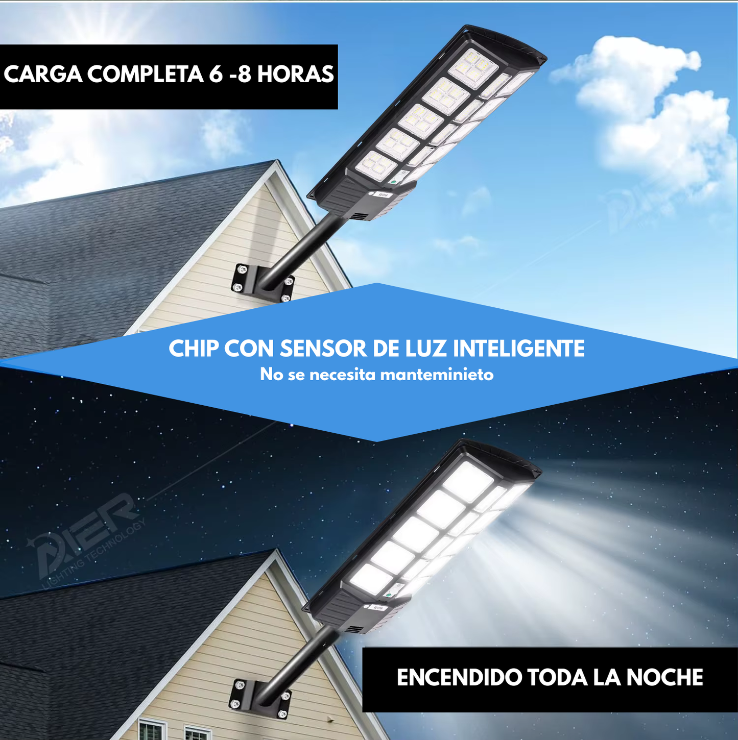 LUZ CON PANEL SOLAR | TODO EN UNO