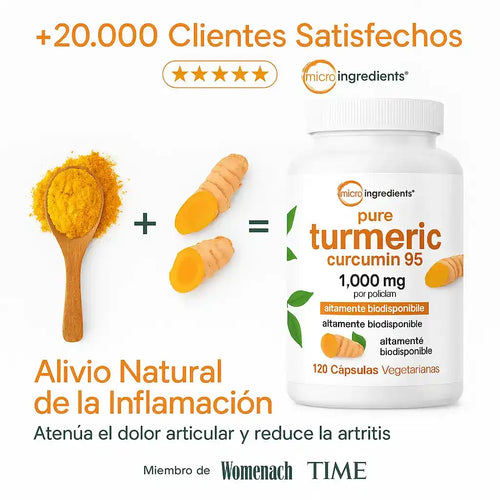 Turmeric Curcumina 95% | 4 en 1 | Alivio natural para la inflamación y el dolor